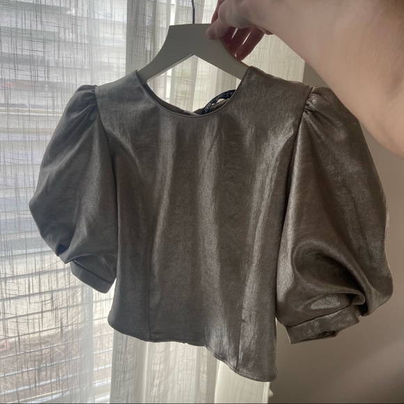 Zara Voluminous Metallic Top - Picture 5 of 11
